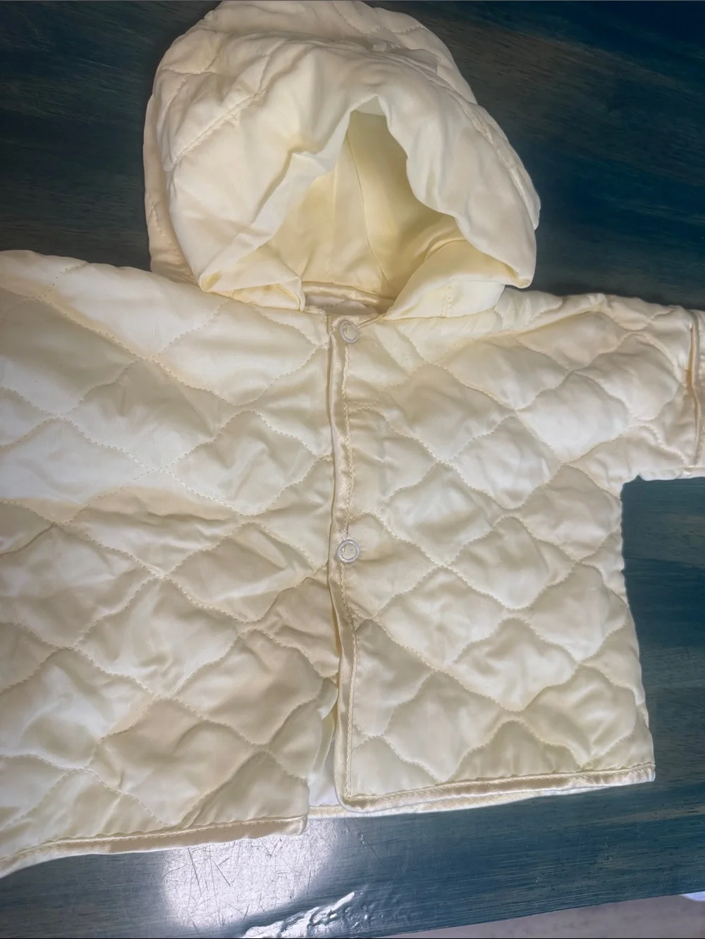 Vintage Cream Quilted Baby Jacket and swaddle